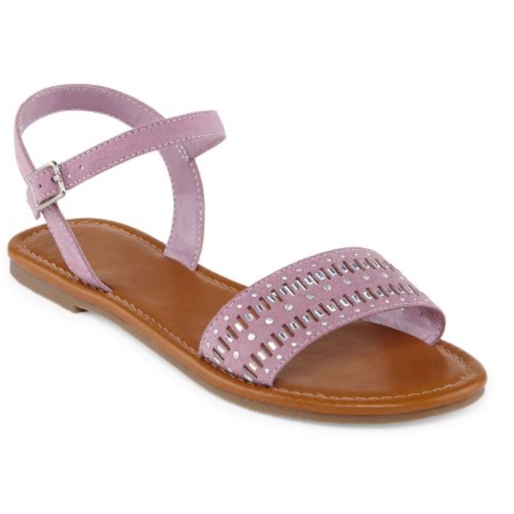 ARIZONA JEAN CO GENNA ROSE DUST ADJUSTABLE FLAT SANDALS SIZE 7